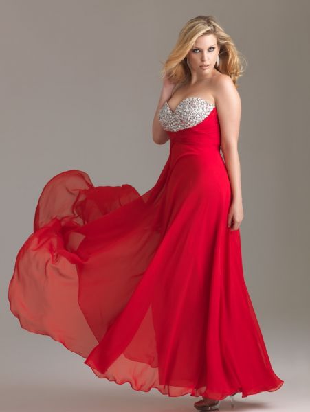 11 Bellos vestidos de fiesta para gorditas rojos